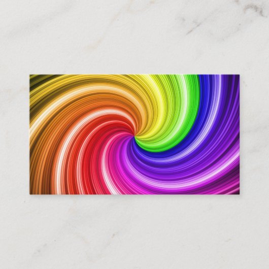 Spiral Colorful Tie Dye Rainbow Swirl Art Patroon Visitekaartje (Voorkant)