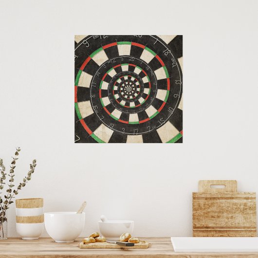 Spiral Dart Board Droste Effect Poster (Keuken)