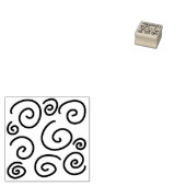 Spiral Doodle Swirl Border Print Rubberstempel (Gestempeld)
