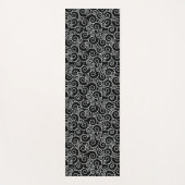 Spiral, driekwart, zwart, wit ontwerp yogamat (Voorkant)