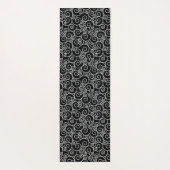 Spiral, driekwart, zwart, wit ontwerp yogamat (Achterkant)