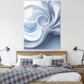 Spiral Elegance – Abstracte Vortex Art in Zacht Bl Canvas Afdruk (Insitu (Slaapkamer))