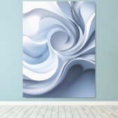 Spiral Elegance – Abstracte Vortex Art in Zacht Bl Canvas Afdruk (Insitu (Houten vloer))