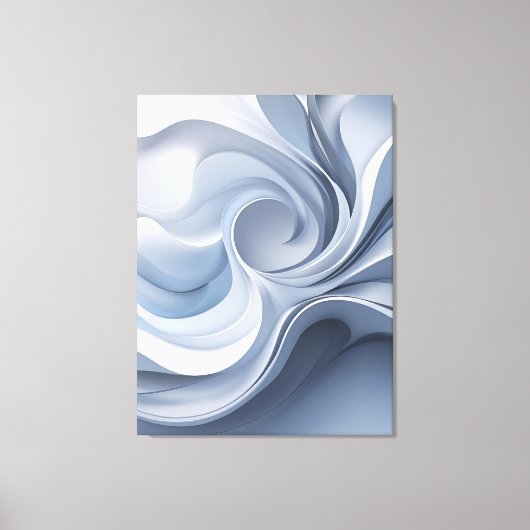 Spiral Elegance – Abstracte Vortex Art in Zacht Bl Canvas Afdruk (Voorkant)