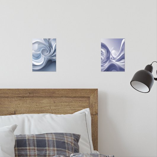 Spiral Elegance – Abstracte Vortex Art in Zacht Bl Muurkunst Sets (Slaapkamer)