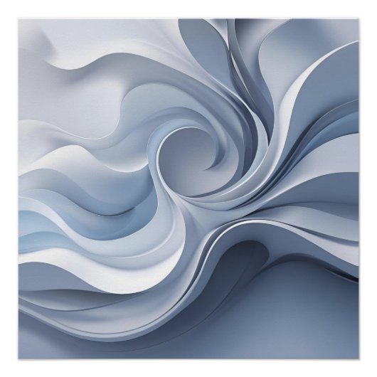 Spiral Elegance – Abstracte Vortex Art in Zacht Bl Perfect Poster (Voorkant)