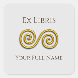 Spiral Ex Libris Bookplaat, Vierkante Sticker