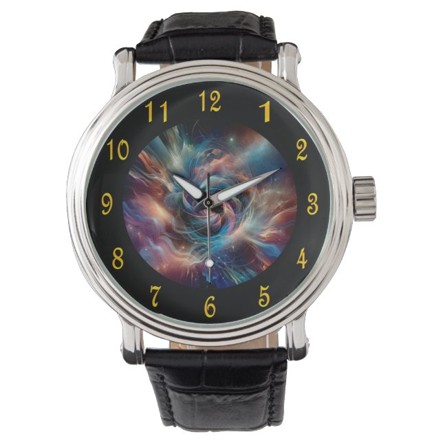 Spiral Fire Vortex ~ Time Portal ~Time Machine ~ ~ Horloge (Voorkant)