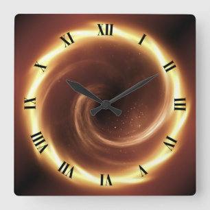 Spiral Fire Vortex ~ Time Portal ~Time Machine ~ ~ Vierkante Klok