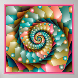 Spiral fractal van pasta poster
