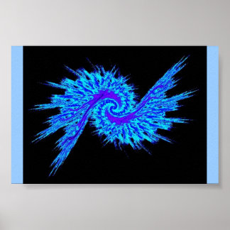Spiral Galaxy Blue Poster