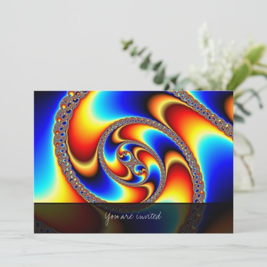 Spiral Galaxy - Fractal Art Kaart (Staand voorkant)