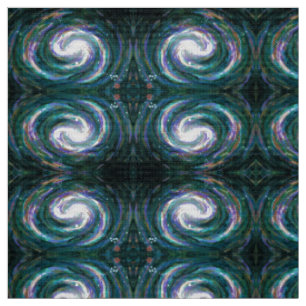Spiral Galaxy in Space, Dark Green and Purple Stof