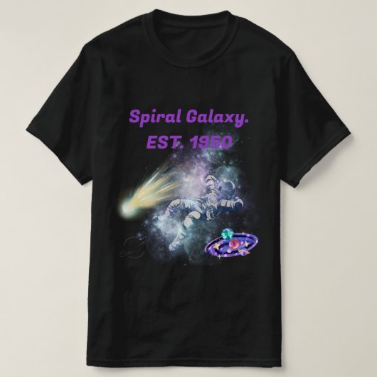Spiral Galaxy l EST 1950 l Koelruimte l Zwart T-shirt (Design voorkant)