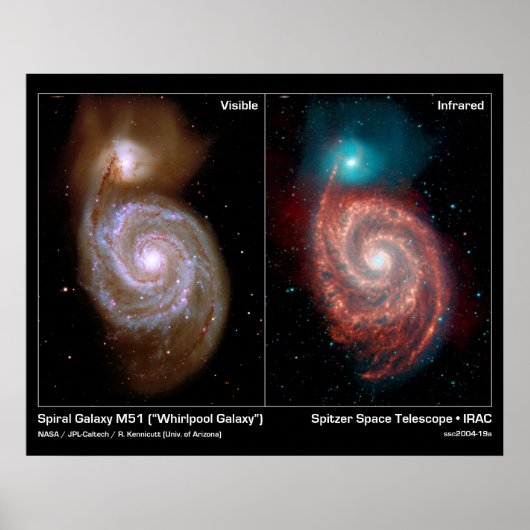 Spiral Galaxy M51 Whirlpool Galaxy Poster/Afdruk Poster (Voorkant)