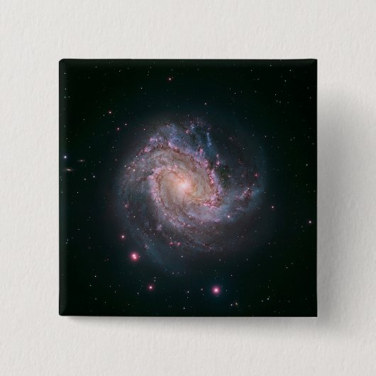 Spiral Galaxy M83 (NASA) Vierkante Button 5,1 Cm (Voorkant)