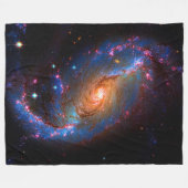 Spiral Galaxy met tralies NGC 1672 Astronomie Afbe Fleece Deken (Voorkant (Horizontaal))