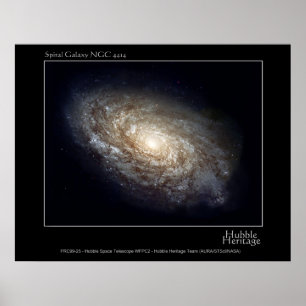 Spiral Galaxy NGC 4414 Hubble Telescope Foto Poster