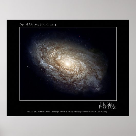 Spiral Galaxy NGC 4414 Hubble Telescope Foto Poster (Voorkant)