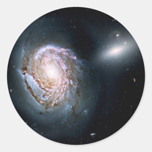 Spiral Galaxy NGC 4911 in de Coma Cluster Ronde Sticker (Voorkant)