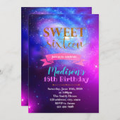 Spiral galaxy party thema uitnodiging (Voorkant / Achterkant)