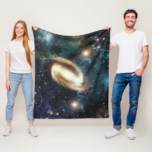 Spiral Galaxy Planet Nebula Hubble Telescope Foto Fleece Deken (In situ)