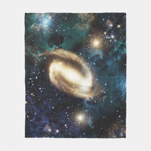 Spiral Galaxy Planet Nebula Hubble Telescope Foto Fleece Deken (Voorkant)