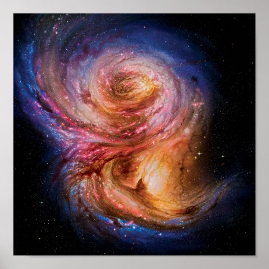 Spiral Galaxy SMM J2135-0102 Artistische depressie Poster (Voorkant)