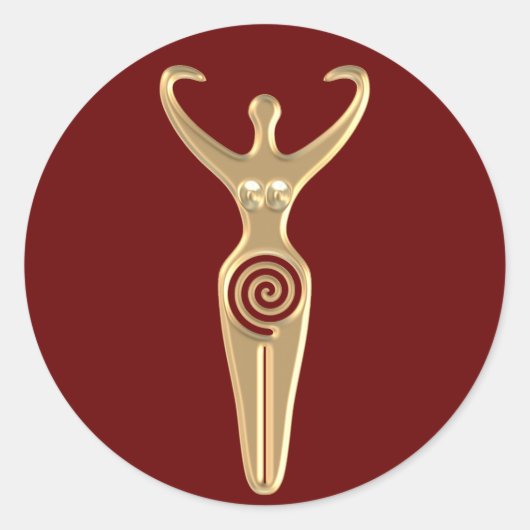 Spiral Goddess Ronde Sticker (Voorkant)