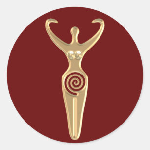 Spiral Goddess Ronde Sticker