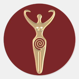 Spiral Goddess Ronde Sticker