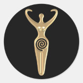 Spiral Goddess Ronde Sticker (Voorkant)