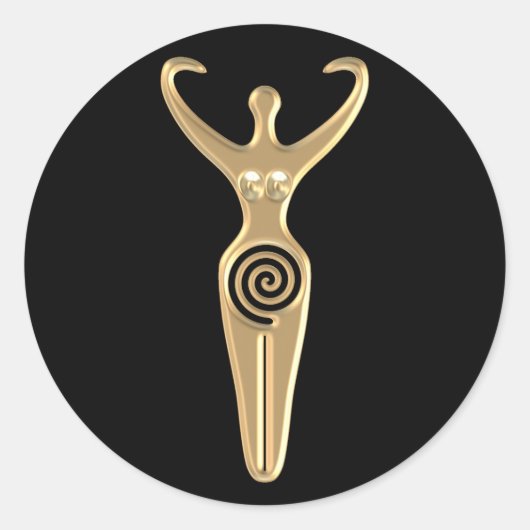 Spiral Goddess Ronde Sticker (Voorkant)