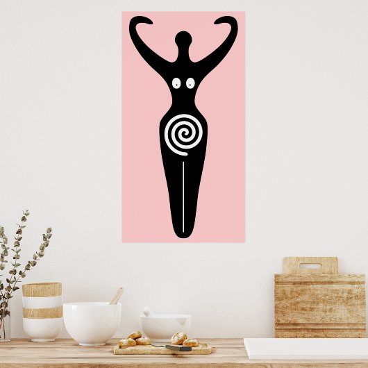Spiral Goddess Sacred Feminine Poster (Keuken)