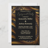 Spiral Gold Fractal Engagement Party Kaart (Voorkant)