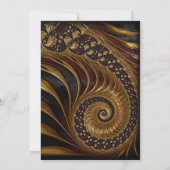 Spiral Gold Fractal Engagement Party Kaart (Achterkant)