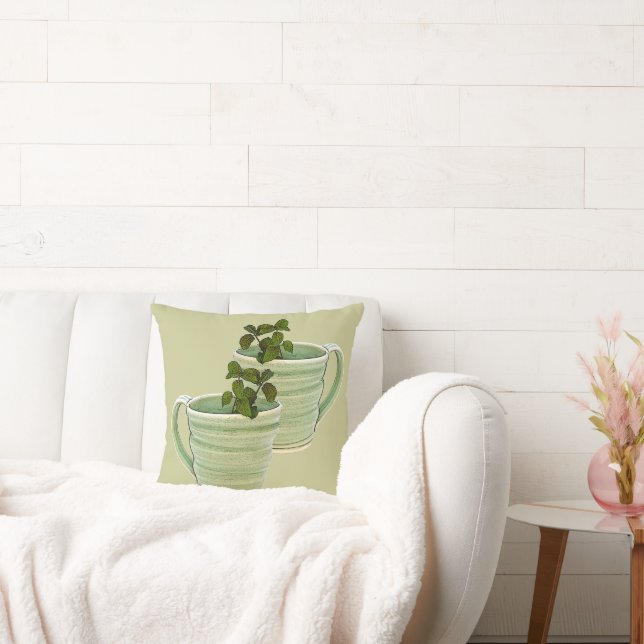 Spiral Green Cup met foto van Mint Kussen (Bank)