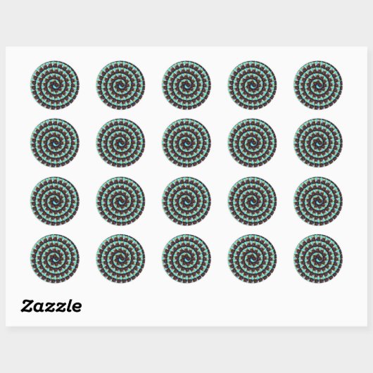 Spiral Guinea Pig Pattern, Ronde Sticker (Vel)