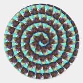 Spiral Guinea Pig Pattern, Ronde Sticker (Voorkant)