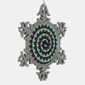 Spiral Guinea Pig Pattern, Tin Sneeuwvlok Ornament (Links)