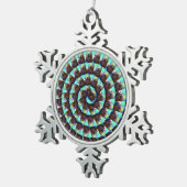 Spiral Guinea Pig Pattern, Tin Sneeuwvlok Ornament (Rechts)