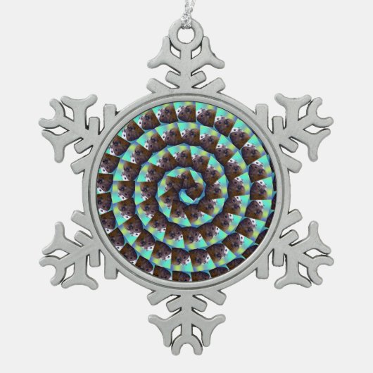 Spiral Guinea Pig Pattern, Tin Sneeuwvlok Ornament (Voorkant)