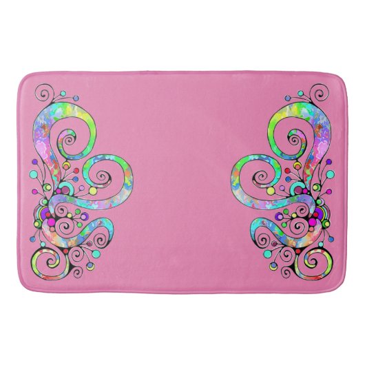 Spiral handgeschilderd ontwerp 1 badmat (Voorkant)