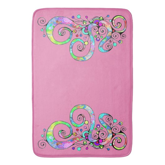 Spiral handgeschilderd ontwerp 1 badmat (Voorkant Verticaal)