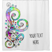 Spiral handgeschilderd ontwerp 1 douchegordijn (Voorkant)