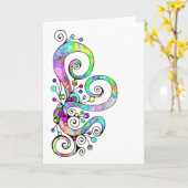 Spiral handgeschilderd ontwerp 1 kaart (Gele Bloem)