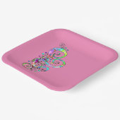 Spiral handgeschilderd ontwerp 1 papieren bordje (Gebogen)