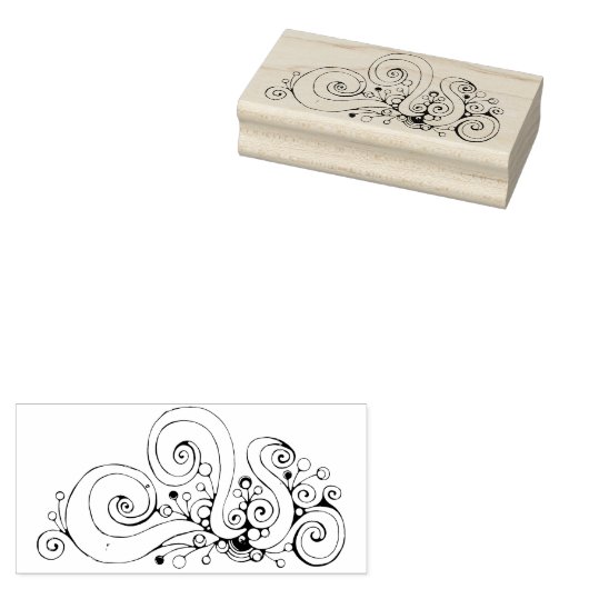 Spiral handgeschilderd ontwerp 1 rubberstempel (Gestempeld)
