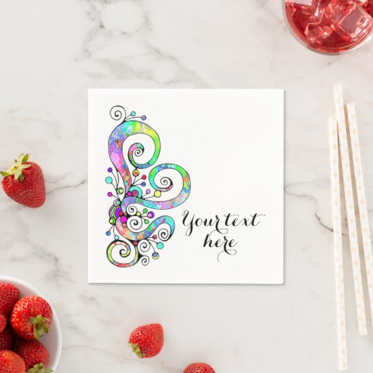 Spiral handgeschilderd ontwerp 1 servet (Insitu)