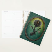 Spiral Hardcover Planner with a surreal rose (Display)
